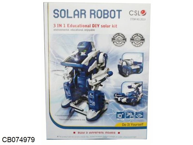 Three in one solar powered robot (self loading toy)