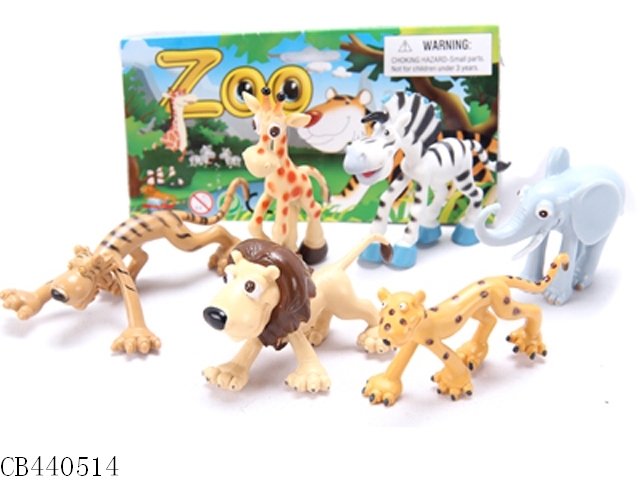 4 Inch hard rubber cartoon wild animal (6)