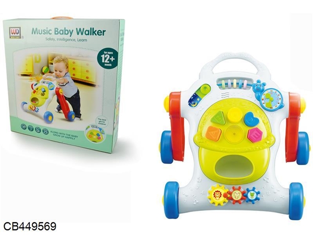 Baby walker with light music