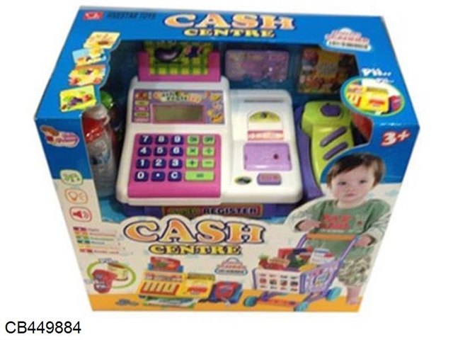 Sound sound calculation cash register with shopping cart