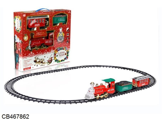 Electric smoke Christmas rail train with light music