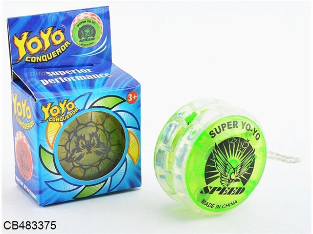 Mixed yo yo ball with light 4 animal pattern