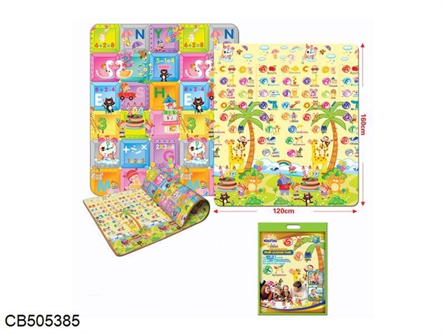 Baby play gym mat double sided print