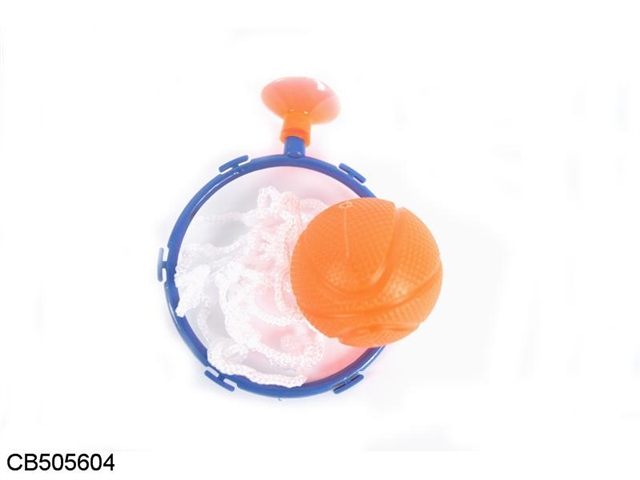 Mini basketball circle with blowing the ball