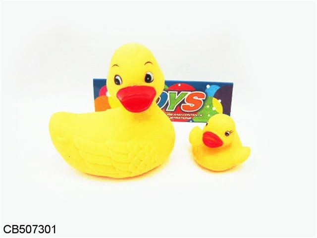 Plastic lined duck with 2 young ducks