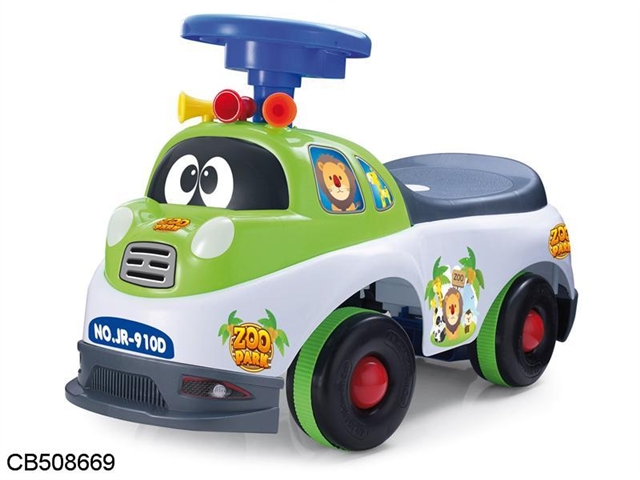 The new round of green baby zoo glide walker with music plus car