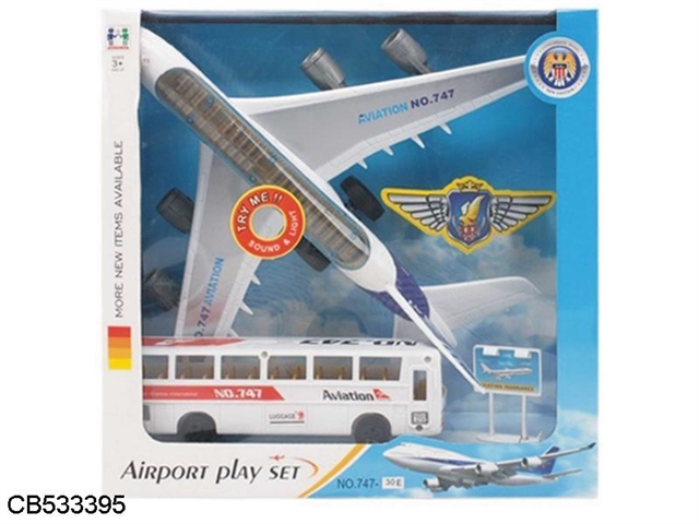 Airport suit / inertial 380 airplane, city minibus with light and sound