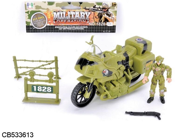 Military / taxiing motorcycle, soldiers, accessories