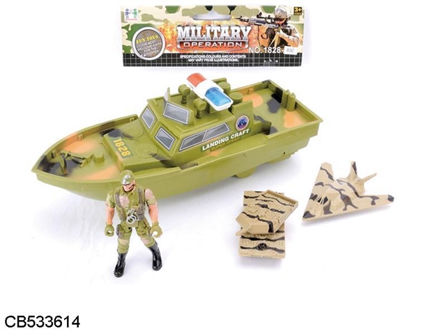 Military / glide ship, model aircraft, model tanks, soldiers