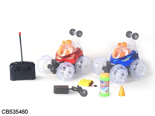 Flash light special effects dumper with music (front wheel 360 degree rotation, standing walking, blowing bubbles)