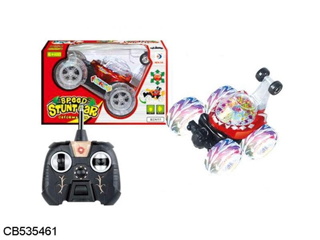 Remote control 3D flash music stunt dumpers (front wheel rotate 360 degrees, you can walk)