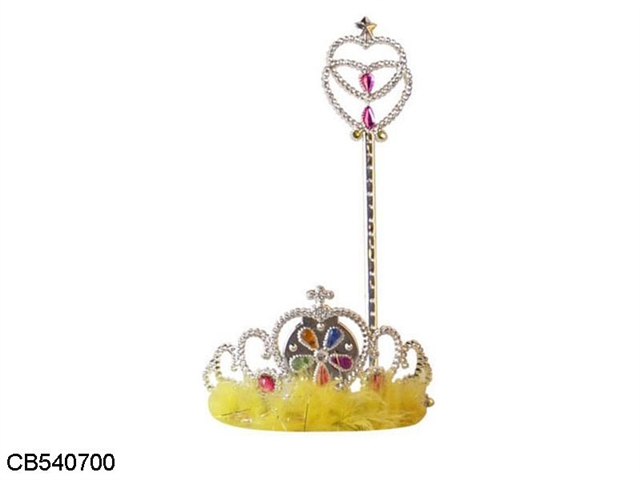 Crown with a light and thin stick (with hair)