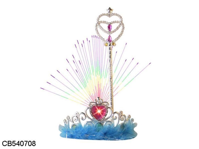 Heart flash with fiber (hair) with the crown bar