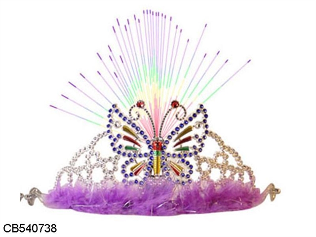 The butterfly crown (band) with a light colored ribbon.