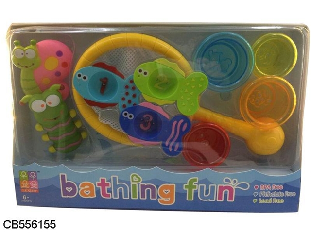 The bath toys (fish fish 3PCS 4PCS folding cup 2 soft water animal) 3 mixed