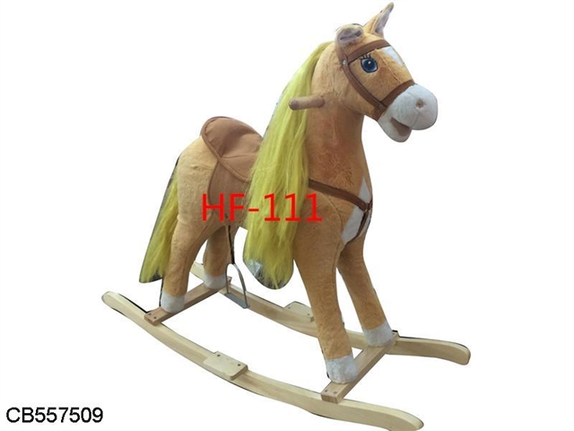 Wooden horse with horse