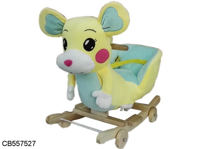 Wooden rocking chair with cartoon animal music (wheel)