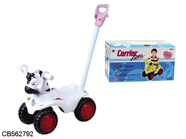 Cartoon horse glide stroller with handle