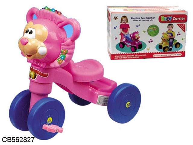 Light music 4 wheel pedal pram (monkey) 3 color