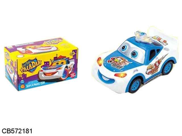 Electric universal lightning dancing cartoon police car (swing up and down, eyes and mouth swing function)