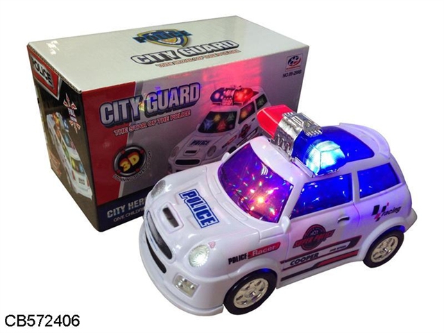 Electric universal Mini police car police English song 3D lights