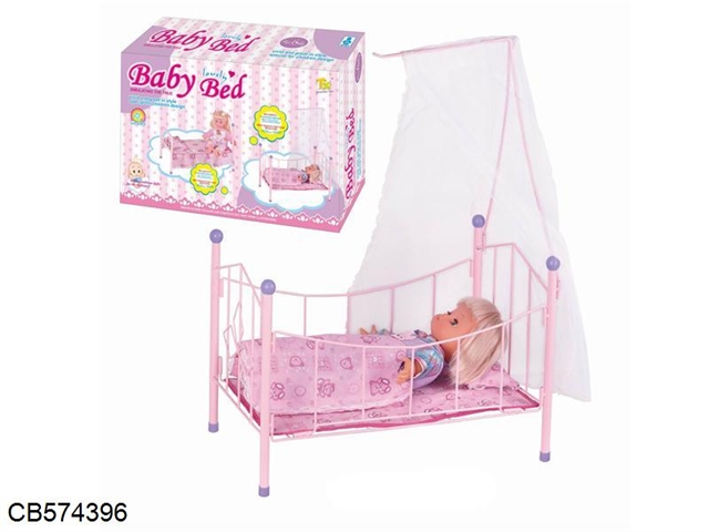16 Inch 4 cotton doll baby bed+iron