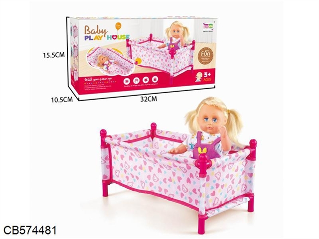 Baby bed with 14 inch IC doll