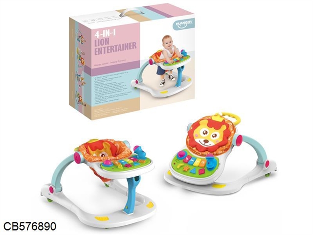 Baby quadruple learning bicycle (dining chair) with light music