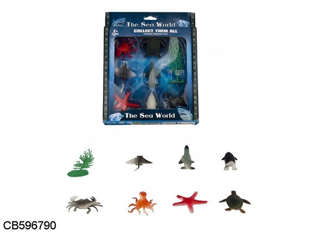 Underwater world animal set