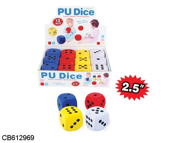 PU dice 2.5 inch 12 / display box