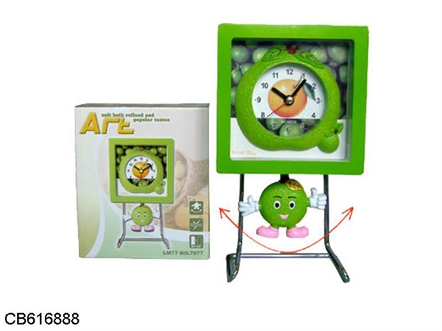 Orange square swing clock 2 colors mixed