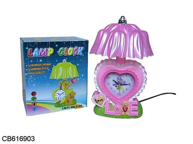 Bear heart lamp clock 2 colors mixed