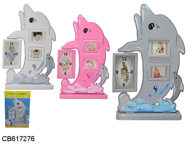 Dolphin deck (five inch photo frame clock alarm clock +2 three inch photo 3 colors mixed)
