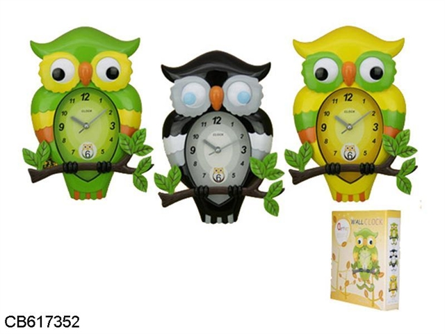 The owl clock 3 colors mixed