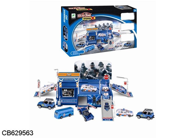 Alloy special police car park set