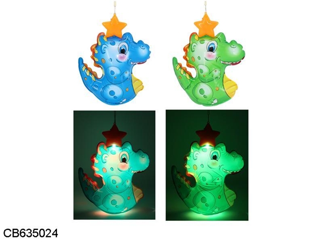 Inflatable dinosaur five pointed lantern with music, lighting, piping, electricity