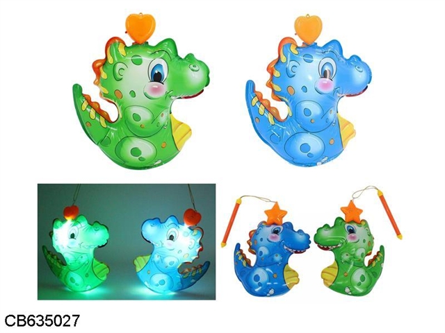 Inflatable dinosaur heart lantern with light piping package