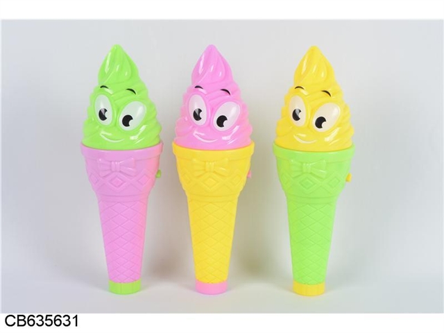 Music light ice cream with battery (3 colors mixed with sugar)