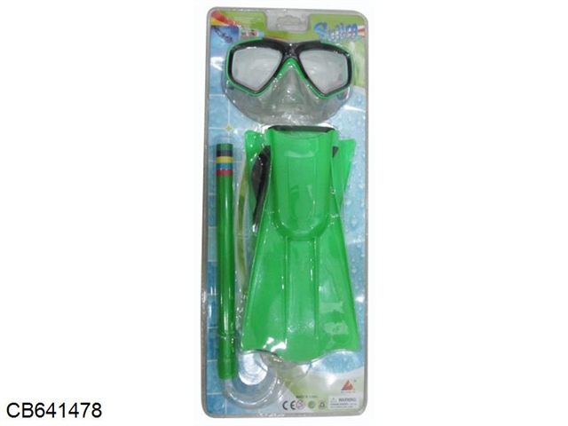 Swimming diving glasses + snorkel + fins