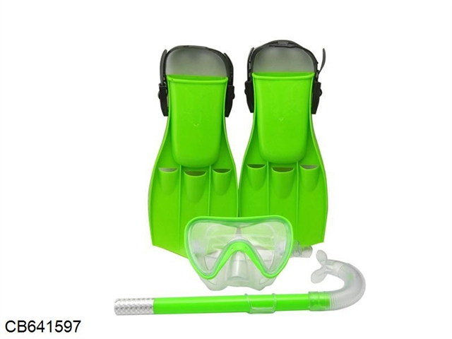 Swimming goggles shoes snorkel frog shoes 2 colors mixed L code