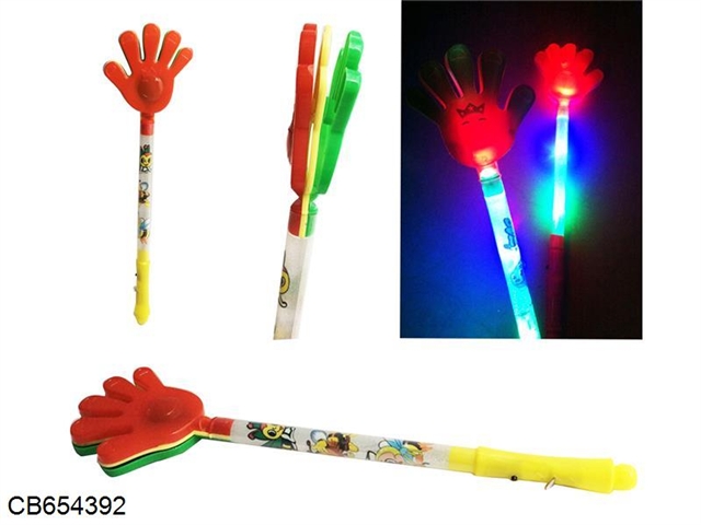 Colorful cartoon hand flashing stick