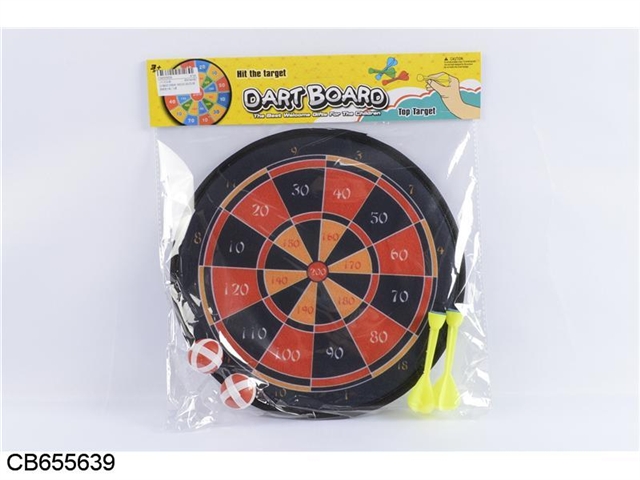 Dart target with 2 balls and 2 Darts