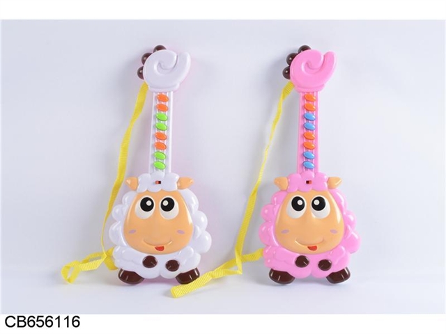 Cartoon sheep music guitar 2 colors mixed