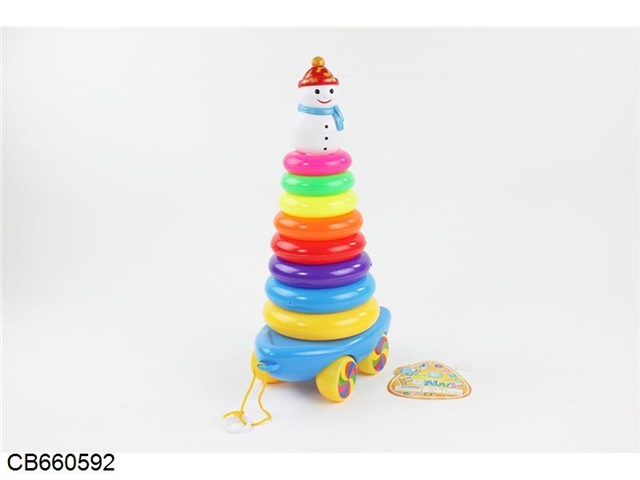 Drag 9 layers of round ring snowman