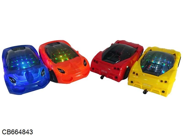 Cable car with 3D light orange / red / yellow / blue mix