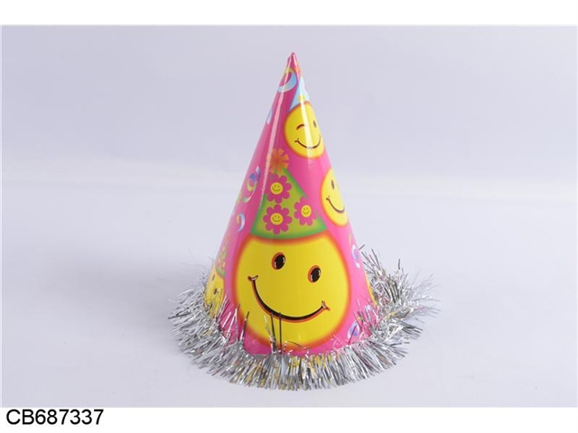 Birthday party little red smiley Lace Cap