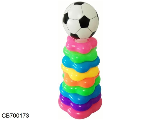 Nine layer blowing vase with plum shaped ring for football match