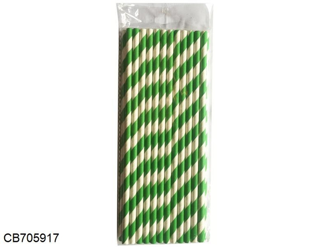 Party part green paper straw 25/pcs