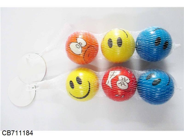 6.3cm weird face PU ball three grain