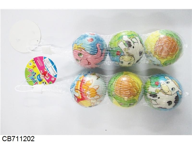 6.3cm multi - cartoon PU ball three - grain